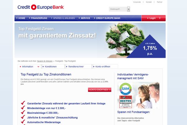 Credit Europe Bank Festgeld